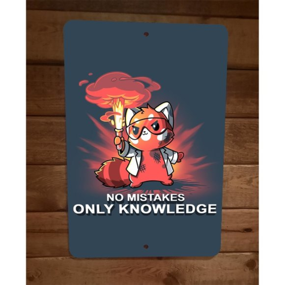 No Mistakes Only Knowledge Mad Scientist 8x12 Metal Wall Sign Poster